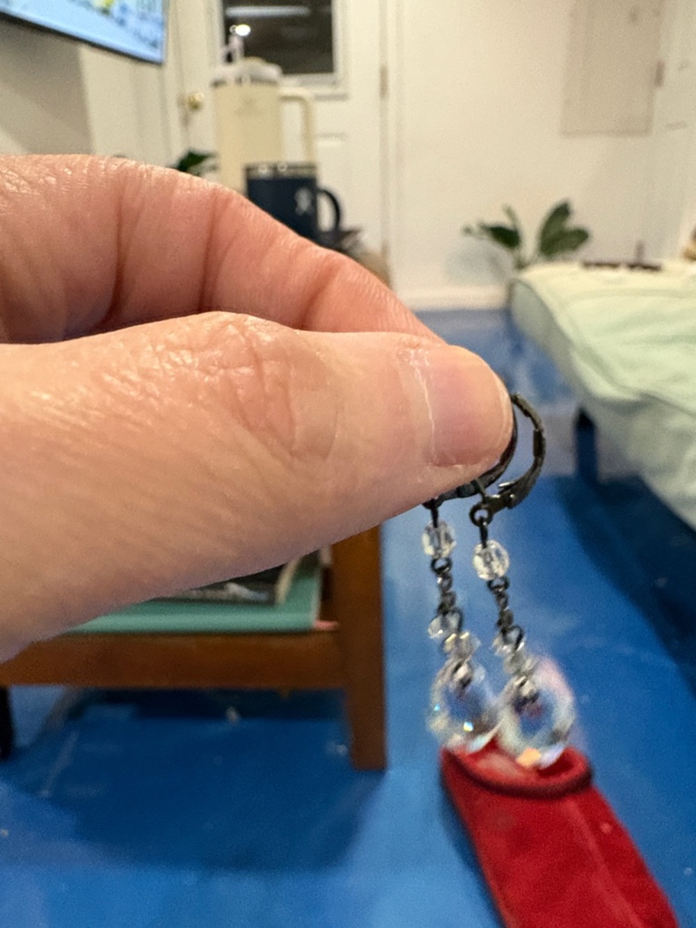 Crystal Drop Dangle Earrings - Clear Crystal -